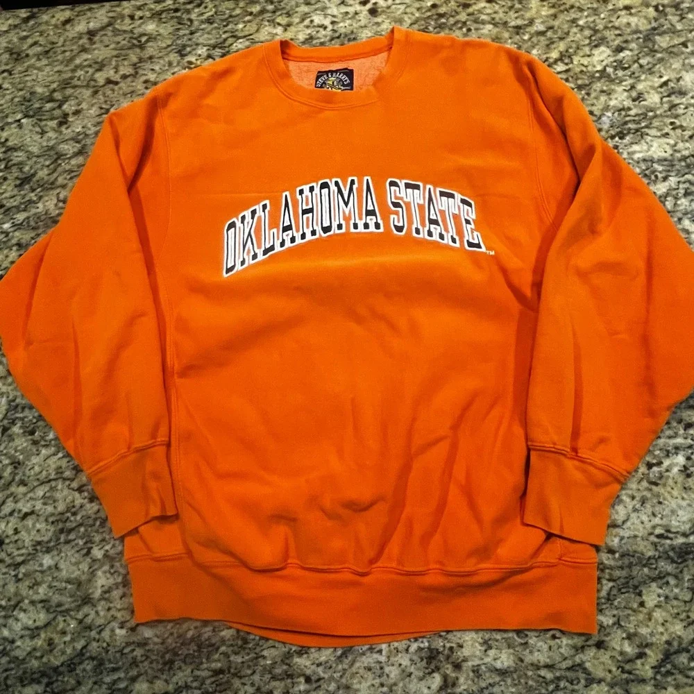 Steve & Barrys Oklahoma State University Sweatshirt Mens XL Orange Crewneck OSU